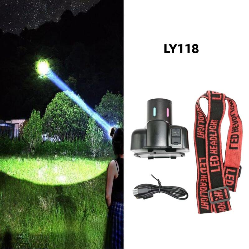 Super Bright LED Headlamp Zoomable White/yellow/blue/red Rechargeable Headlight Suitable for Outdoor Fishing Camping