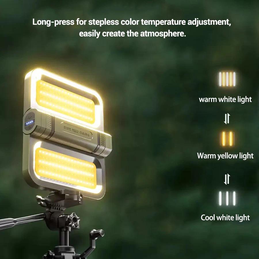 Ultra Bright LED Hanging Camping Light  Multifunction Solar Charging Foldable Waterproof Tent Lantern with Battery Level Display for Outdoor Camping Hiking Maintenance