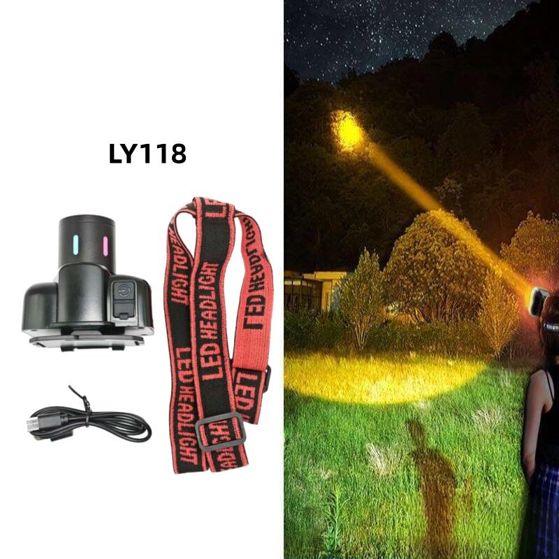 Super Bright LED Headlamp Zoomable White/yellow/blue/red Rechargeable Headlight Suitable for Outdoor Fishing Camping