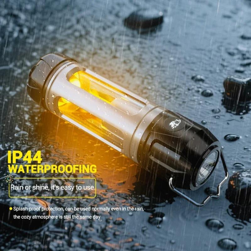 Multifunction Portable Camping Light with Hook Rechargeable Waterproof Camping Lamp with Warm&Cool Light for Outdoor Camping Tent Emergency Hiking