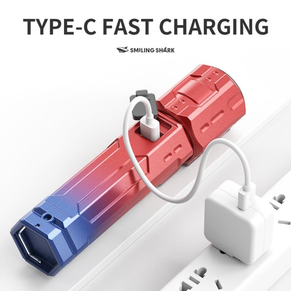 Super Bright LED Flashlight with COB Side Light Digital Display Zoomable Torch with Hook for Outdoor Camping Hiking Fishing Climbing