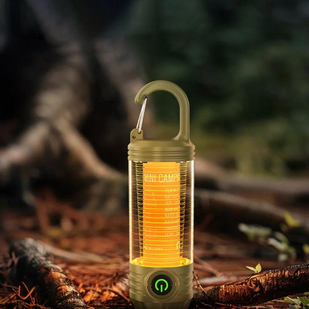 LED Retro Camping Light Type-C Charging Emergency Flashlight Outdoor Lighting Camp Atmosphere Hanging Light