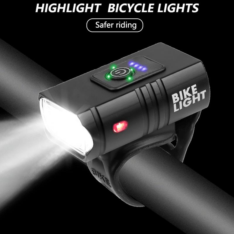 Super Bright Bicycle Front Light USB/Solar Rechargeable Highlight Mtb Road Bike Headlight Night Riding Warning Lamp Cycling Light