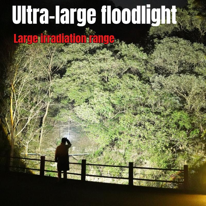 Ultra Bright LED Zoomable Headlight 4 Light Source Induction Headlamp with Red&white COB Side Light for Camping Fishing Hiking Cycling