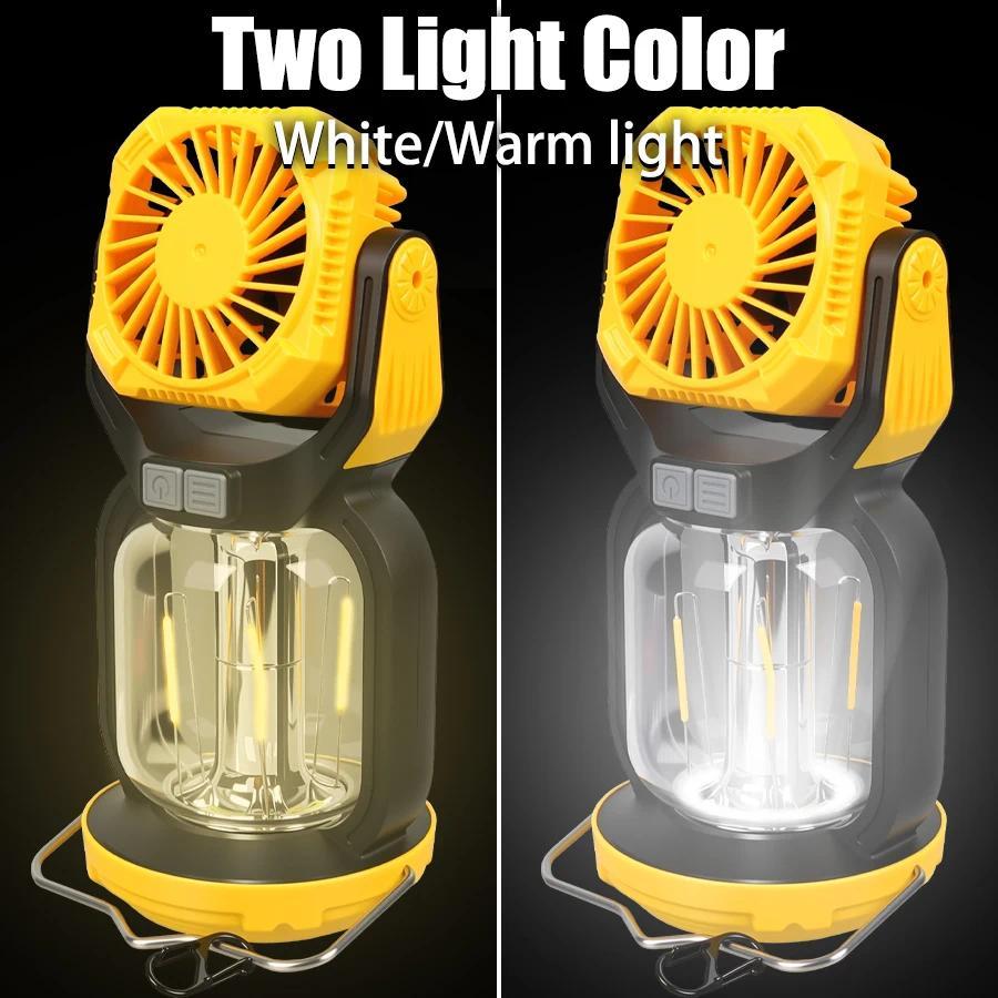 Rechargeable Camping Lantern Stepless Dimming COB Portable Waterproof for Hiking Fishing Emergency Home Power Outages Indoor Out