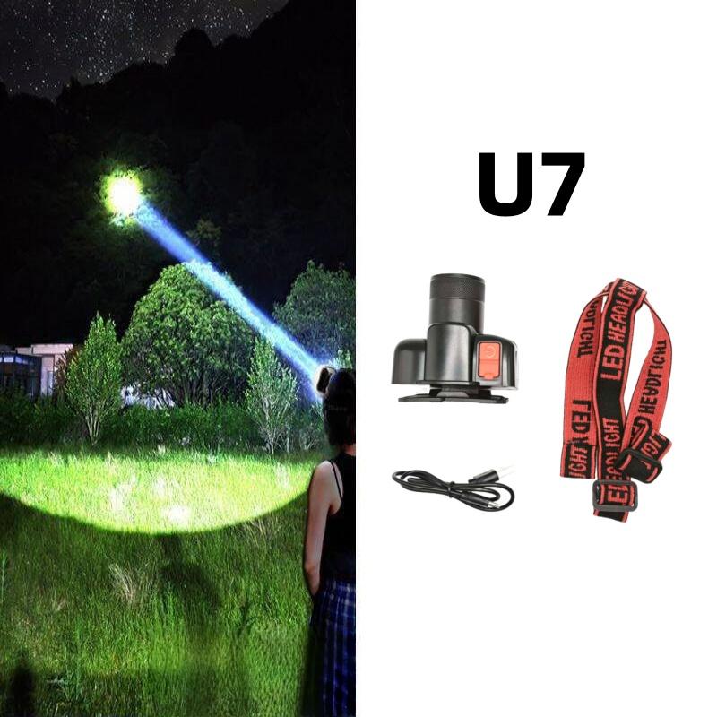Super Bright LED Headlamp Zoomable White/yellow/blue/red Rechargeable Headlight Suitable for Outdoor Fishing Camping