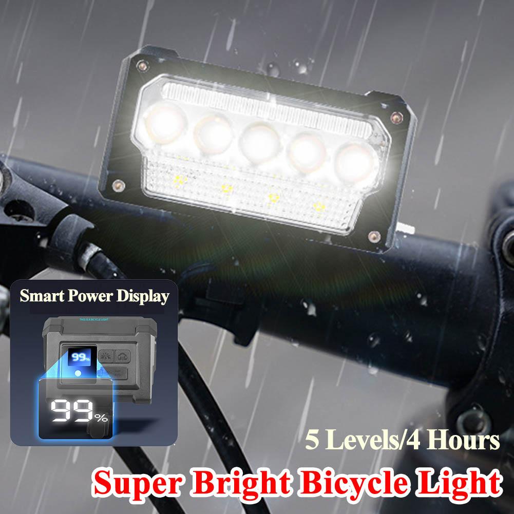 Bicycle Front Light Super Bright Bicycle Light Rechargeable Bike Flashlight 5 Level Dimmable Bicycle Head Light for Emergency
