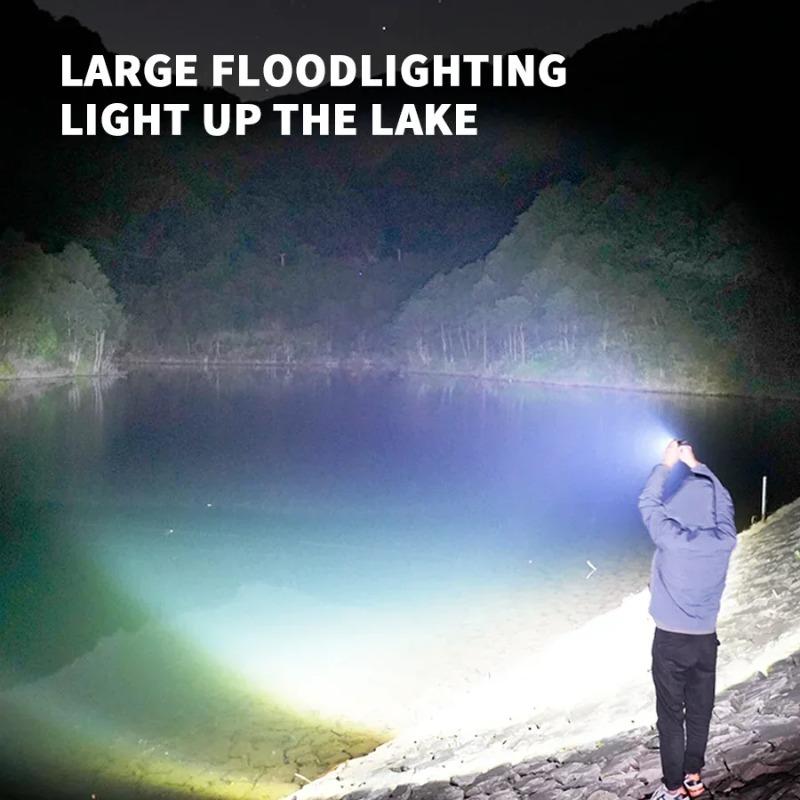 Super Bright LED Zoomable Flashlight 5 Lighting Modes Waterproof Torch with Clip for Outdoor Hiking Fishing Emergency Flashlight 5 Lighting Modes Waterproof Torch with Clip for Outdoor Hiking Fishing Emergency