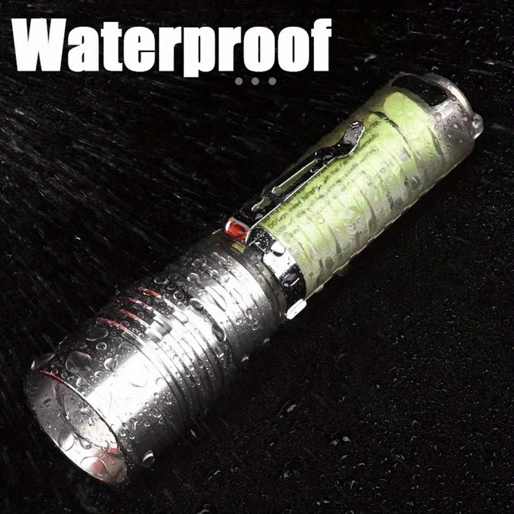 Super Bright Mini LED Flashlight USB Rechargeable Fluorescent Function Purple Light Torch for Outdoor Camping Hiking Fishing