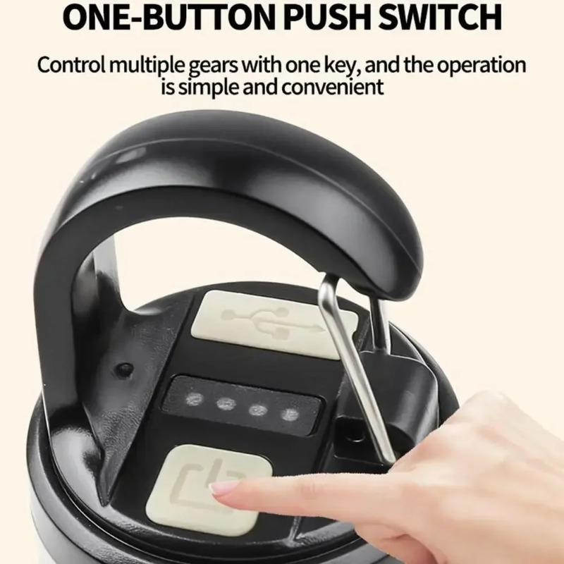 Ultra Bright LED Camping Light with Battery Level Display 6 Lighting Modes Foldable Three-leaf Camping Lamp with Hook for Outdoor Camping Reading Working Fishing