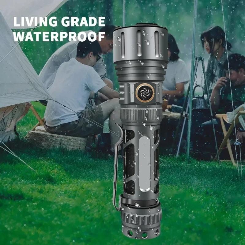 Super Bright LED Zoomable Flashlight 5 Lighting Modes Waterproof Torch with Clip for Outdoor Hiking Fishing Emergency Flashlight 5 Lighting Modes Waterproof Torch with Clip for Outdoor Hiking Fishing Emergency