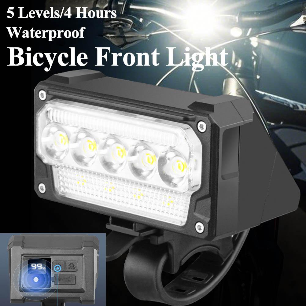 Bicycle Front Light Super Bright Bicycle Light Rechargeable Bike Flashlight 5 Level Dimmable Bicycle Head Light for Emergency