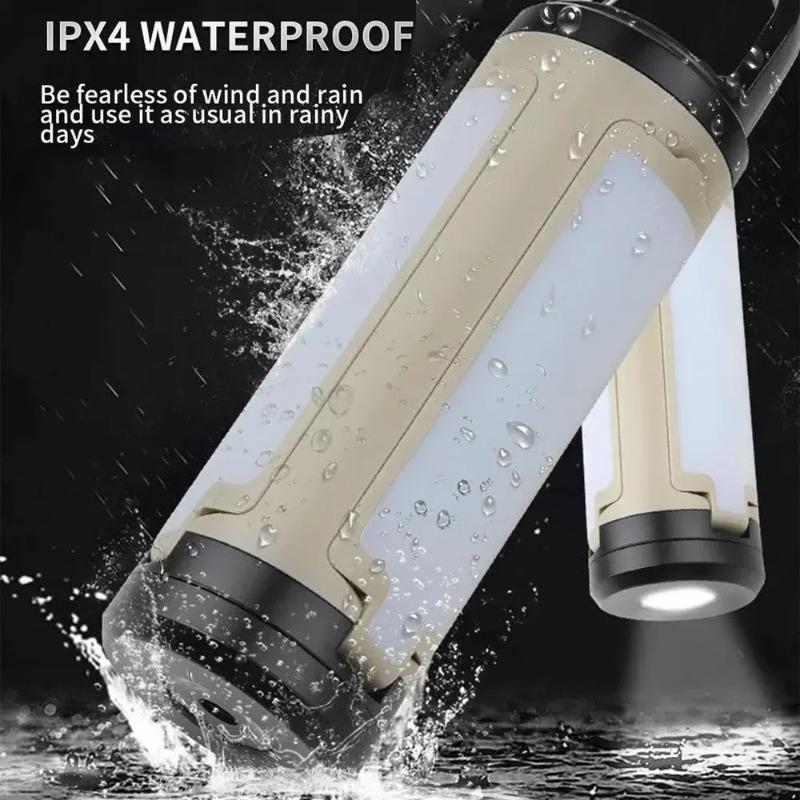 Ultra Bright LED Camping Light with Battery Level Display 6 Lighting Modes Foldable Three-leaf Camping Lamp with Hook for Outdoor Camping Reading Working Fishing