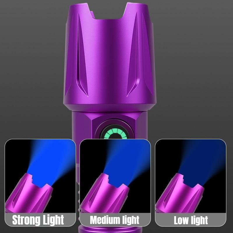 Ultra Bright UV Flashlight 3 Lighting Modes Rechargeable Torch for Pet Urine Detection and Resin Curing