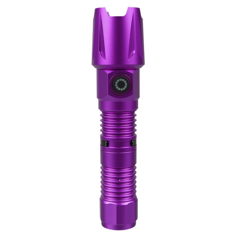 UV Zoomable Aluminum Alloy Flashlight 3 Lighting Modes Camping Ultraviolet Torch with Cap Clip for Pet Stacks Fluorescent Detection