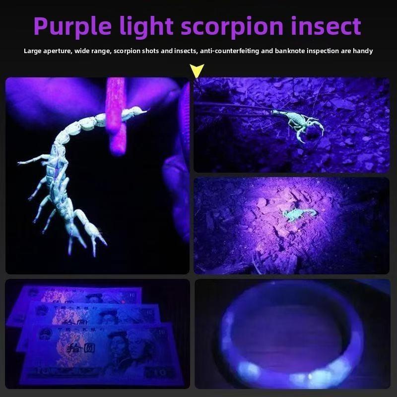 Ultra Bright UV Flashlight 3 Lighting Modes Rechargeable Torch for Pet Urine Detection and Resin Curing