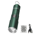 Ultra Bright LED Zoomable Keychain Flashlight Waterproof Multifunctional USB Rechargeable EDC Torch with hook for Outdoor Camping Hiking Night Walk Dog fishing climbing