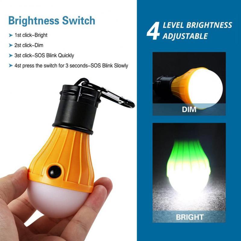 Ultra Bright LED MiNi Camping Light 3 Lighting Modes Portable Camping Lamp with Hook for Outdoor Camping Reading Working Emergency