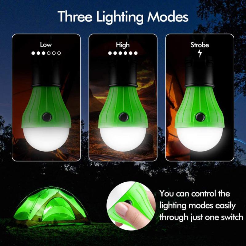 Ultra Bright LED MiNi Camping Light 3 Lighting Modes Portable Camping Lamp with Hook for Outdoor Camping Reading Working Emergency