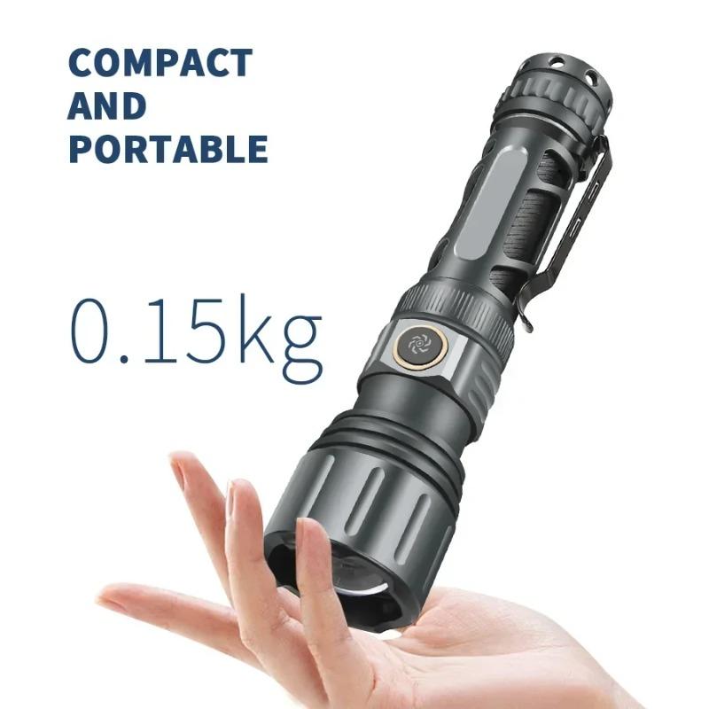 Super Bright LED Zoomable Flashlight 5 Lighting Modes Waterproof Torch with Clip for Outdoor Hiking Fishing Emergency Flashlight 5 Lighting Modes Waterproof Torch with Clip for Outdoor Hiking Fishing Emergency
