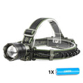 Ultra Bright LED Zoomable Headlight Rechargeable High Lumens Waterproof HeadLamp with Red Warning Light for Hiking Cycling Fishing