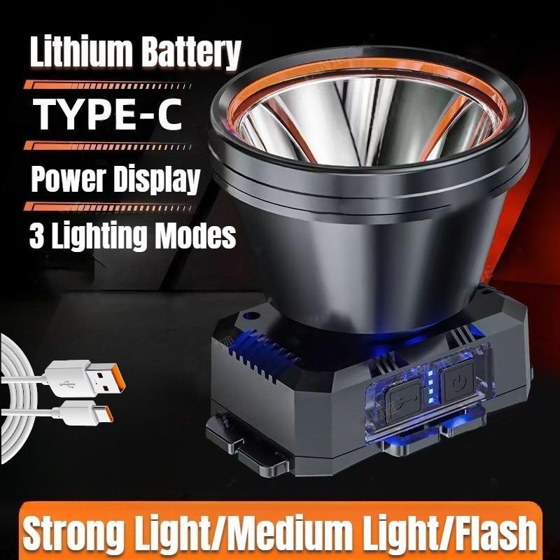 (10 Years Warranty) Ultra Bright LED Induction Headlight Rechargeable Long Endurance Waterproof Headlamp with Power Display for Fishing Camping Cycling Mountaineering