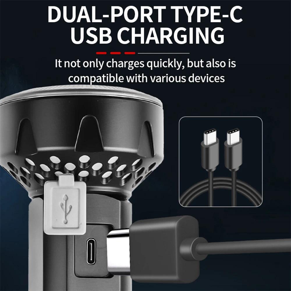 ultra bright LED Flashlight with power display USB Rechargeable Aluminum alloy Torch With COB Side Light for outdoor camping hiking fishing picnic