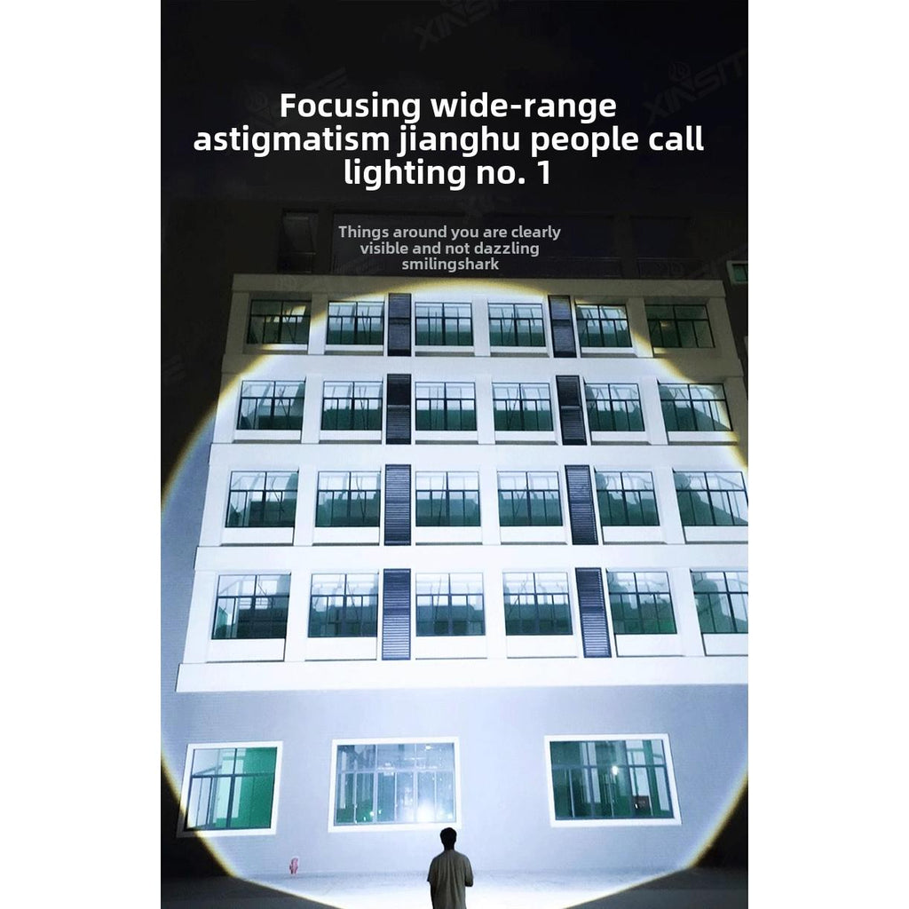 USB Charging Super Bright LED Flashlight 3 Mode Zoom torch with Digital Power Display for outdoor camping fishing hiking cycling