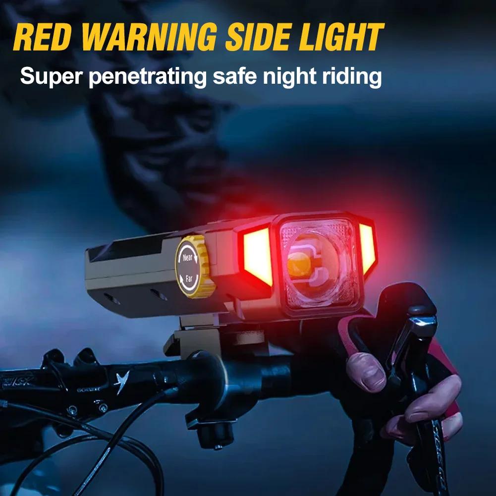 Super Bright Bicycle Front Light USB/Solar Rechargeable Highlight Mtb Road Bike Headlight Night Riding Warning Lamp Cycling Light