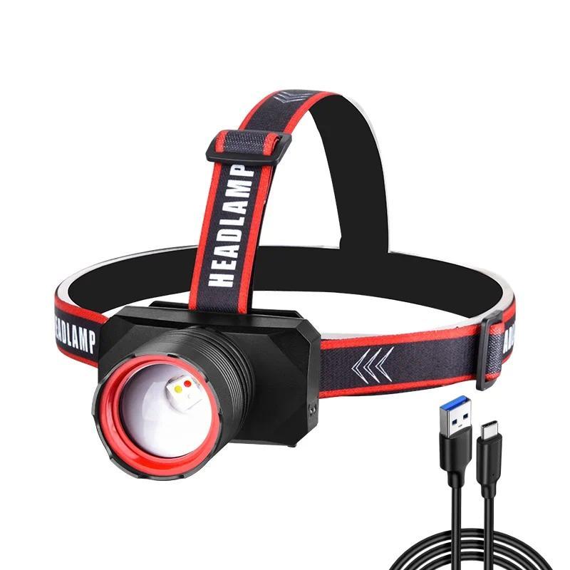 Ultra Bright LED Zoomable Flashlight Rechargeable 4 Lighting Modes Wave Sensor Torch with Battery Level Display for Outdoor Camping Fishing Cycling