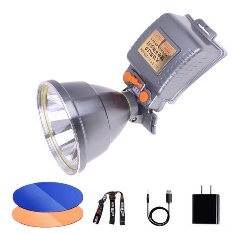 Super Bright LED Aluminum Headlight Rechargeable Waterproof Headlamp with Blue&Yellow Light for Camping Camping Adventure Hiking