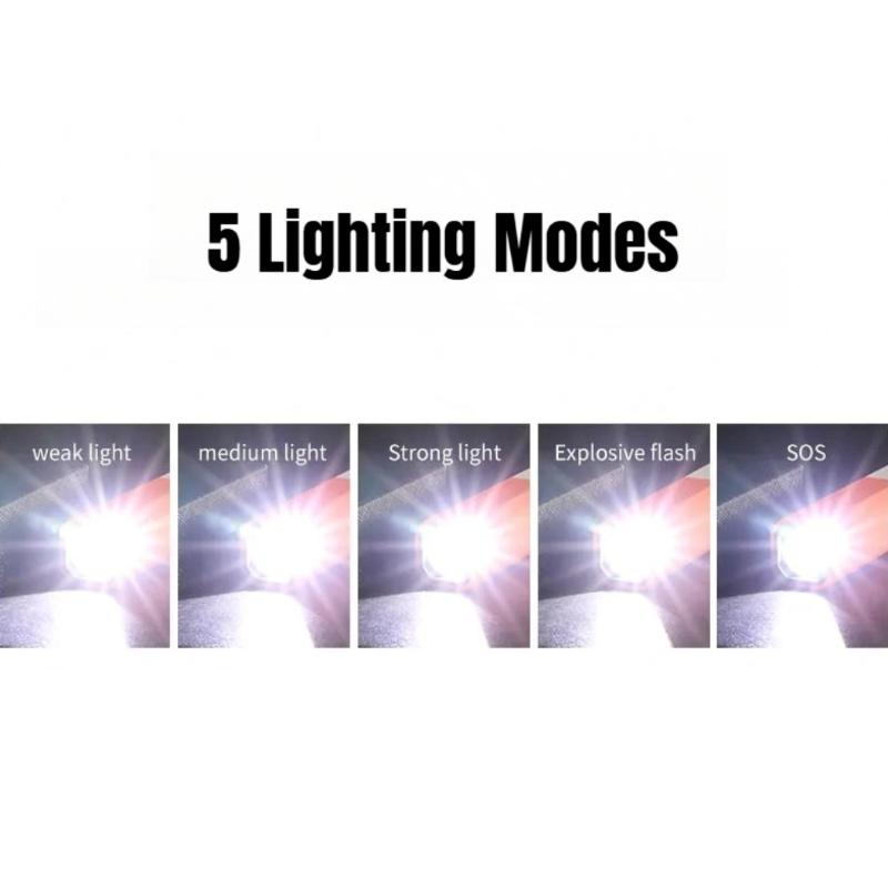 Ultra Bright LED Zoomable Flashlight 5 Lighting Modes Rechargeable Waterproof Torch for Camping Mountaineering Hiking