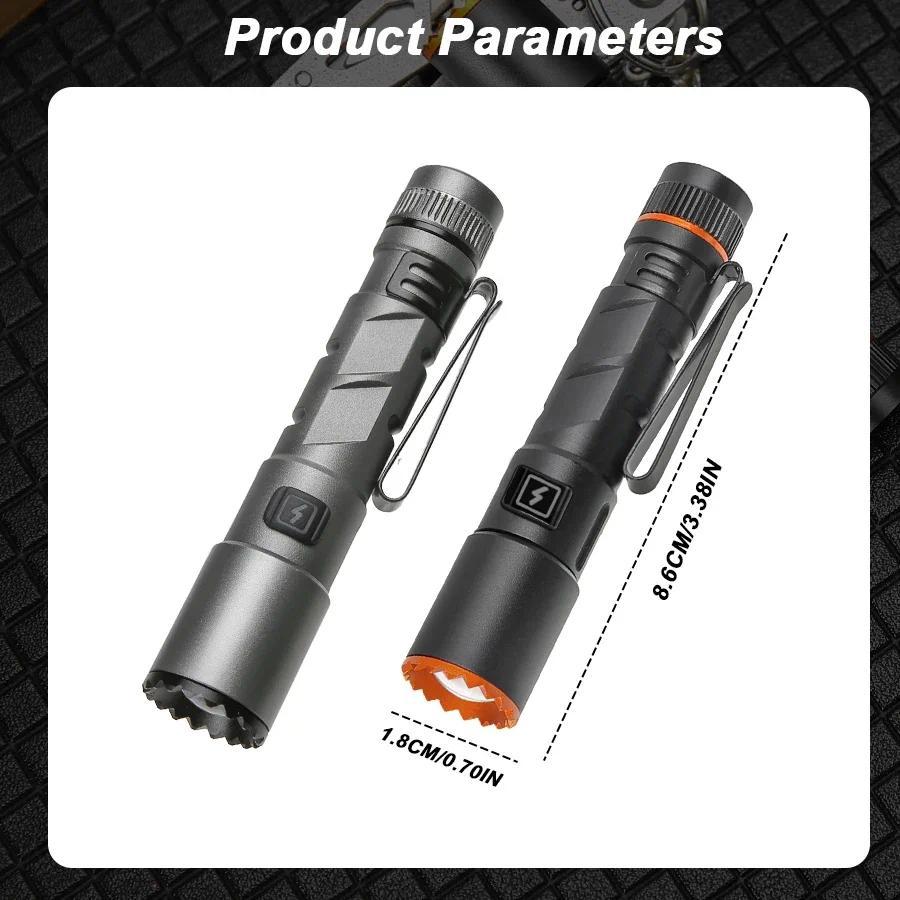 Ultra Bright LED Alloy Flashlight USB charing Waterproof Zoom Torch with Cap Clip for outdoor camping hiking fishing night cycling