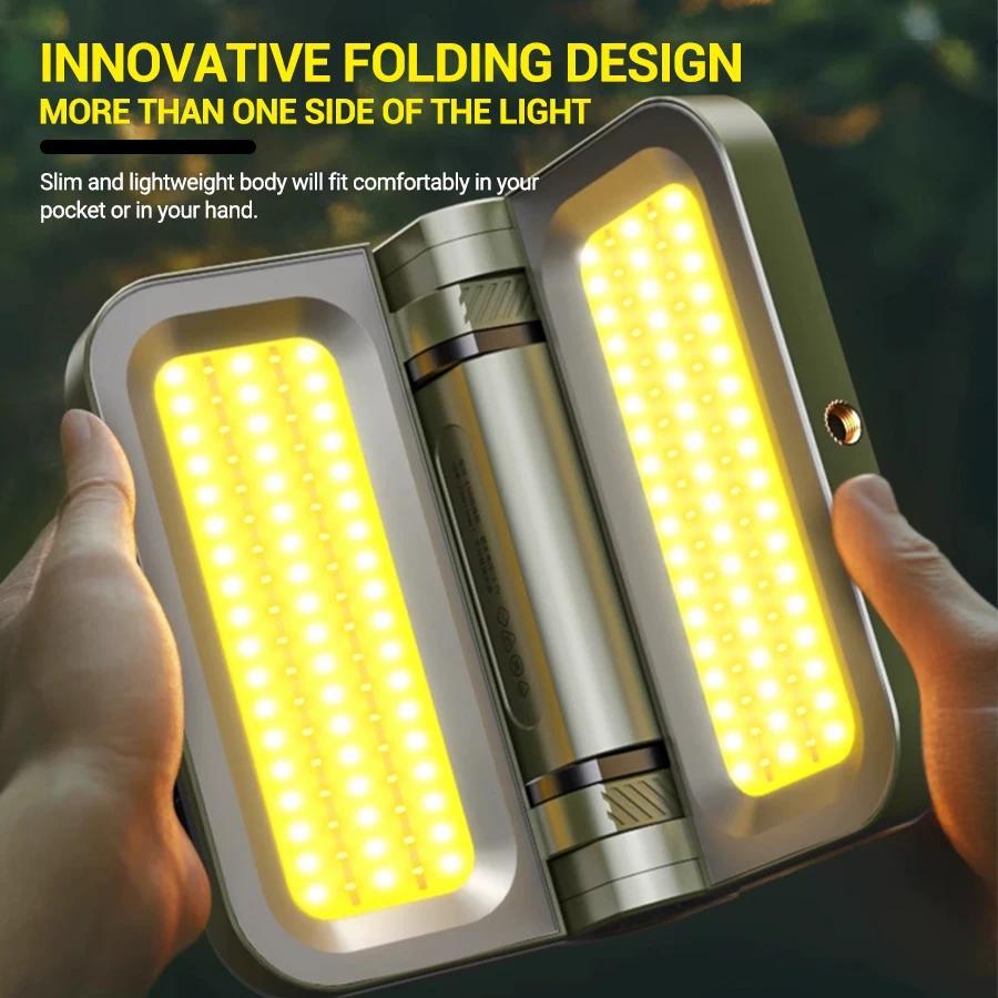 Ultra Bright LED Hanging Camping Light  Multifunction Solar Charging Foldable Waterproof Tent Lantern with Battery Level Display for Outdoor Camping Hiking Maintenance