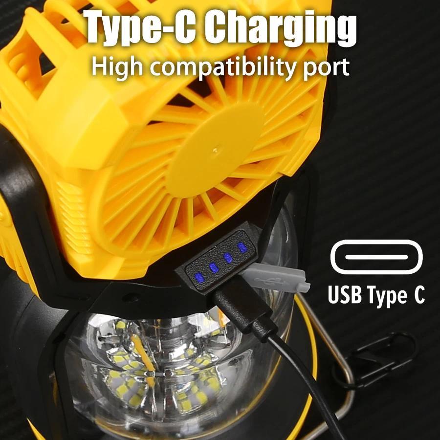 Rechargeable Camping Lantern Stepless Dimming COB Portable Waterproof for Hiking Fishing Emergency Home Power Outages Indoor Out