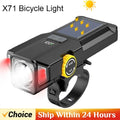 Outdoor Bike Light USB/Solar Rechargeable LED Bicycle Light Waterproof Headlight Bike Accessories for night cycling
