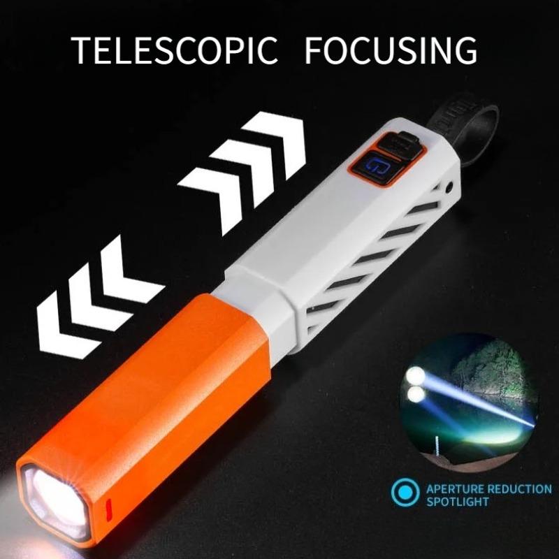 Ultra Bright LED Zoomable Flashlight 5 Lighting Modes Rechargeable Waterproof Torch for Camping Mountaineering Hiking