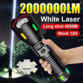 Ultra Bright LED Zoomable Flashlight 5 Lighting Modes Rechargeable Torch with COB Side Light for Hiking Fishing Maintenance