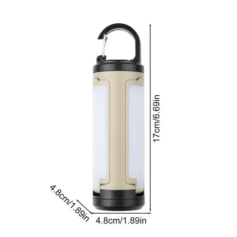 Ultra Bright LED Camping Light with Battery Level Display 6 Lighting Modes Foldable Three-leaf Camping Lamp with Hook for Outdoor Camping Reading Working Fishing