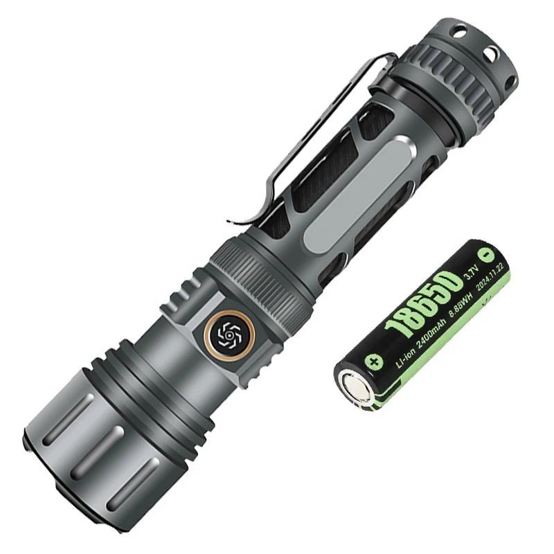 Super Bright LED Zoomable Flashlight 5 Lighting Modes Waterproof Torch with Clip for Outdoor Hiking Fishing Emergency Flashlight 5 Lighting Modes Waterproof Torch with Clip for Outdoor Hiking Fishing Emergency