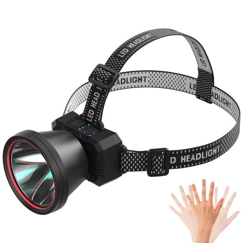 (10 Years Warranty) Ultra Bright LED Induction Headlight Rechargeable Long Endurance Waterproof Headlamp with Power Display for Fishing Camping Cycling Mountaineering