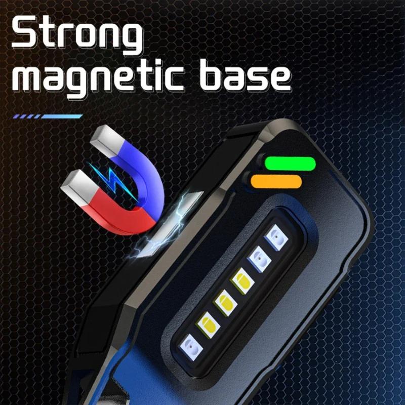 Ultra Bright LED Keychain Flashlight with Cap Clip Rechargeable 9 Lighting Modes EDC Torch with Red/Blue COB Light for Hiking Dog Walking Repairing