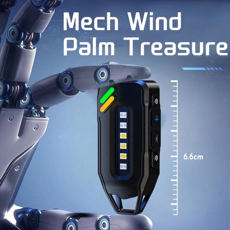 Ultra Bright LED Keychain Flashlight with Cap Clip Rechargeable 9 Lighting Modes EDC Torch with Red/Blue COB Light for Hiking Dog Walking Repairing