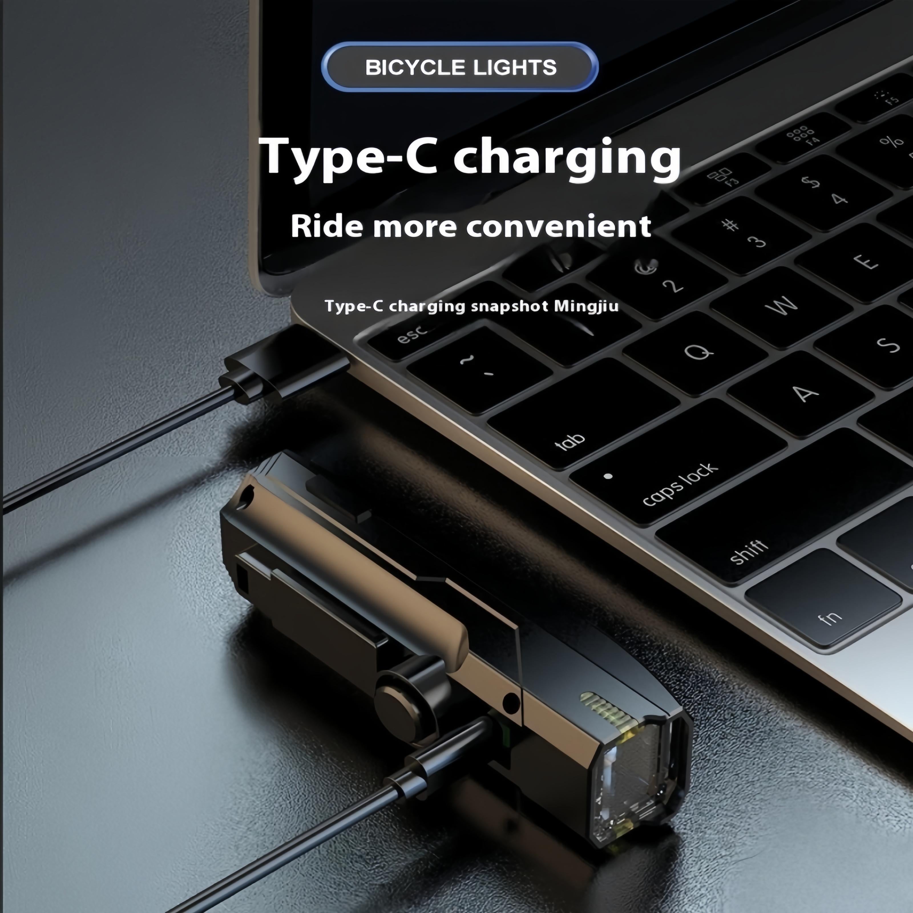 Bicycle Light Front Bike Light Battery Display Waterproof Flashlight USB Charging MTB Road Cycling Headlight Bicycle Accessories