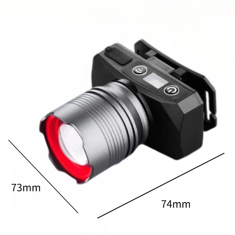 Ultra Bright LED Zoomable Flashlight Rechargeable 4 Lighting Modes Wave Sensor Torch with Battery Level Display for Outdoor Camping Fishing Cycling