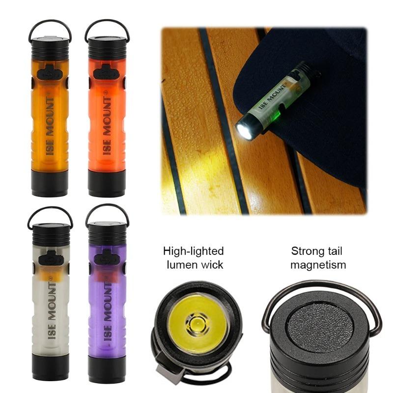 Ultra-bright Mini LED Flashlight with COB Side Light Multifunctional USB Charging Torch with Hook&clip for Outdoor Camping Dog Walking Hiking Portable lighting