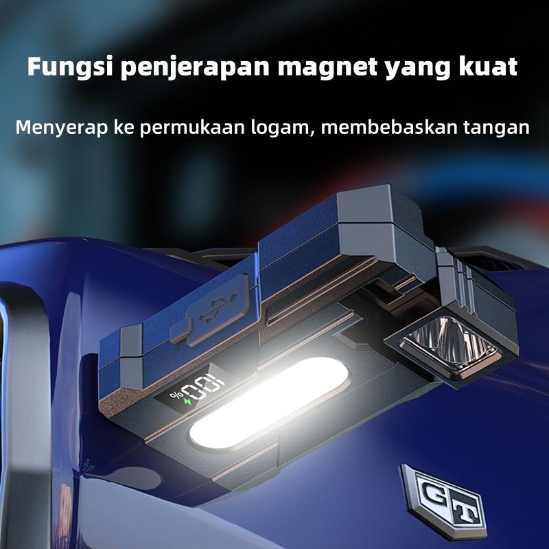 Ultra Bright Multi-functional EDC Work Light with Clip Rechargeable Waterproof Flashlight with Red/Blue COB Side Light for Repair Fishing Emergency