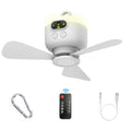 Powerful Ceiling Fan Portable Camping Tent Ceiling Canopy Fan Rechargeable Wireless Fan Air Circulators with Remote Control Light