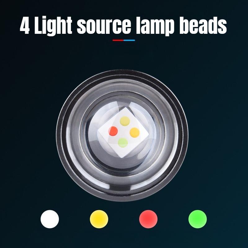 Ultra Bright LED Zoomable Headlight 4 Light Source Induction Headlamp with Red&white COB Side Light for Camping Fishing Hiking Cycling