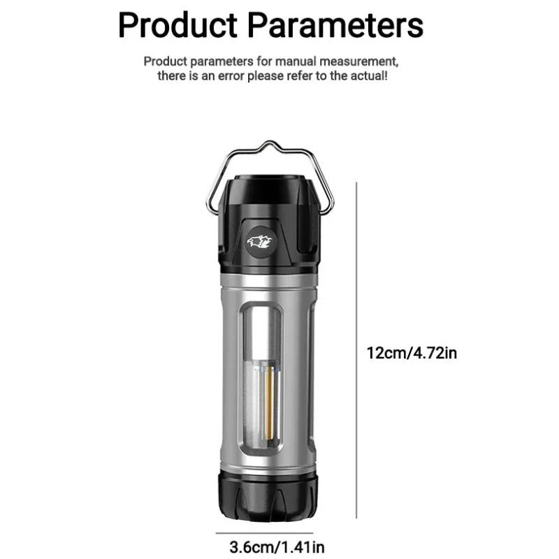 Multifunction Portable Camping Light with Hook Rechargeable Waterproof Camping Lamp with Warm&Cool Light for Outdoor Camping Tent Emergency Hiking